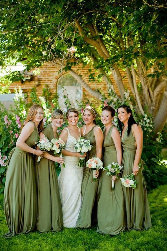 Olive green dress bridesmaid hotsell