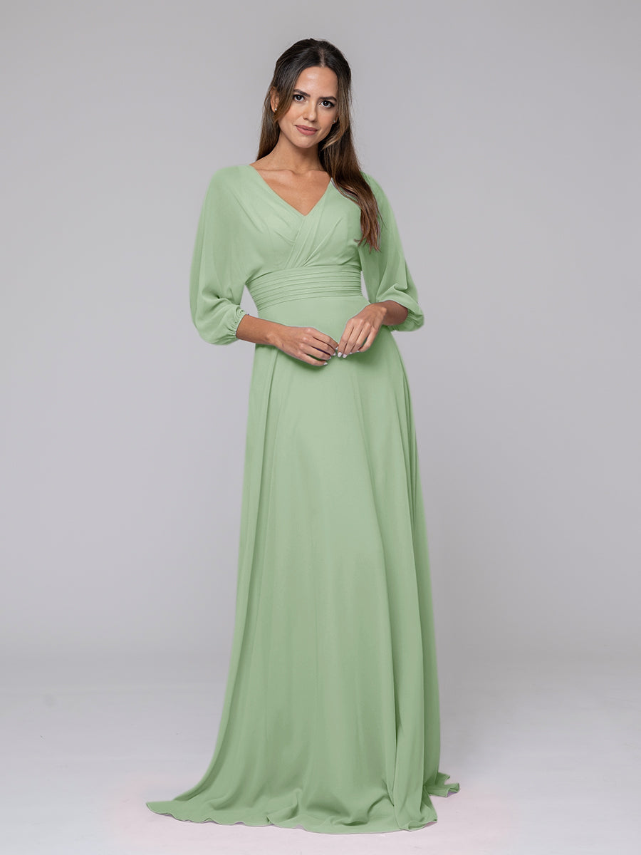 Sage green long sleeve bridesmaid clearance dresses