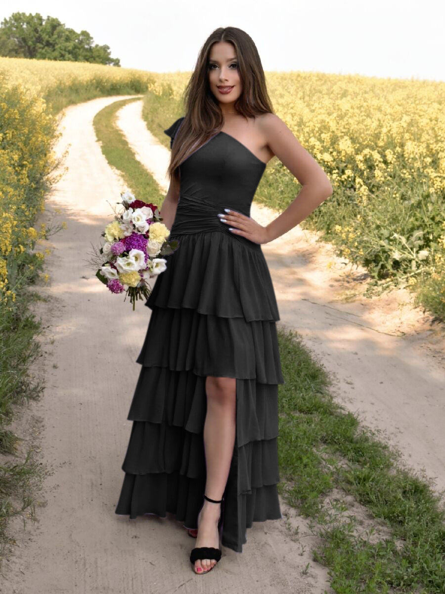 Black Strapless Bridesmaid Dress