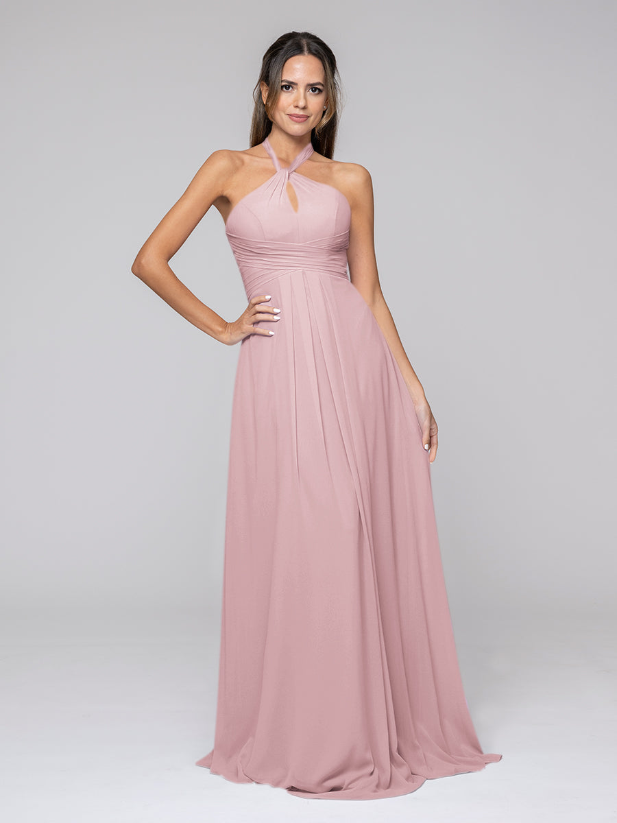 Dusty rose halter outlet dress