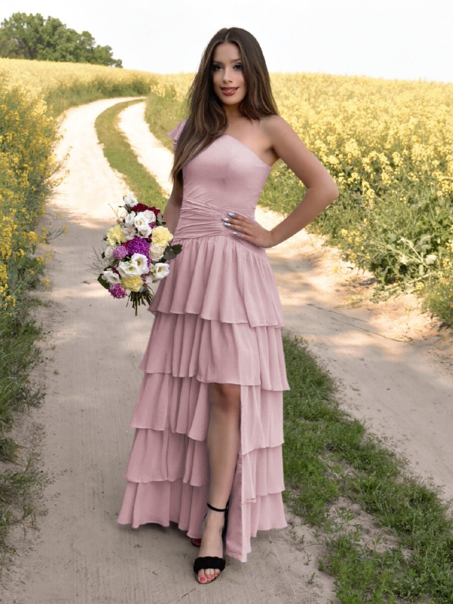 Sequin bodice bridesmaid outlet dress with chiffon skirt