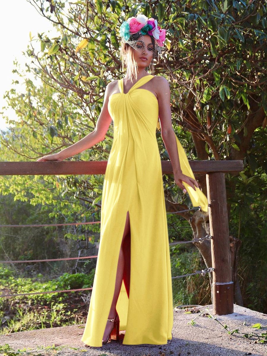 Draped chiffon maxi top dress