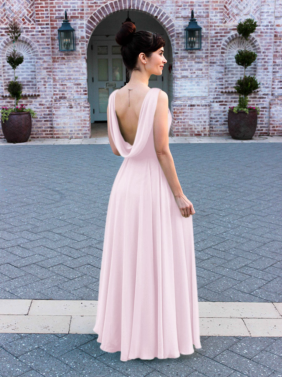 Cowl Back Bridesmaid Dress