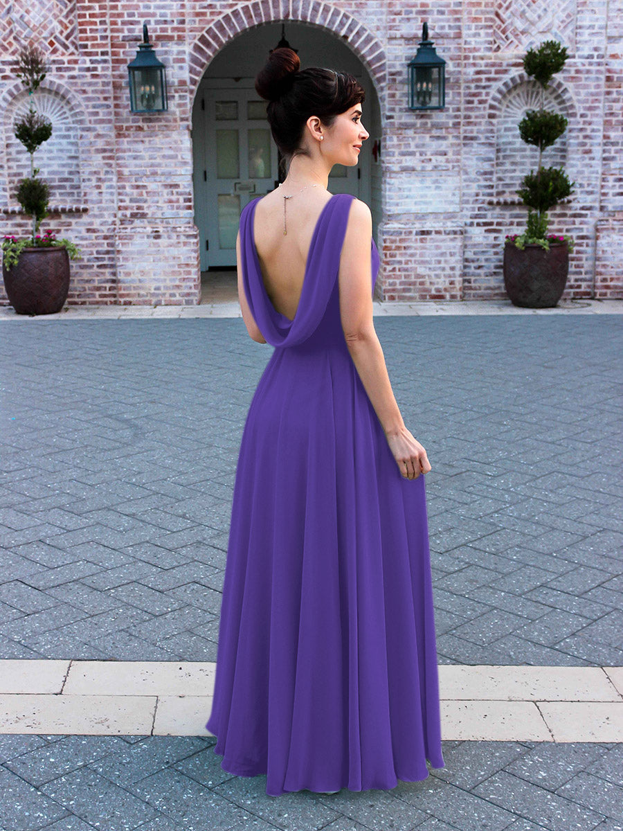 Cowl Back Bridesmaid Dress