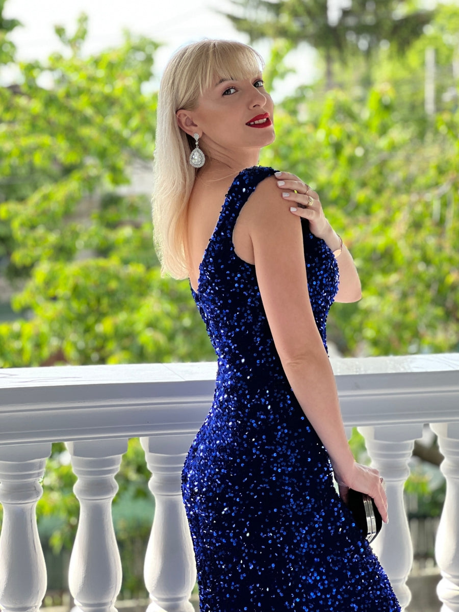 Green Blue Sequin Dress