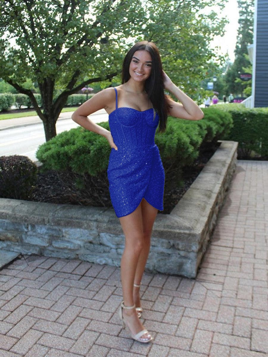 Blue velvet homecoming on sale dress