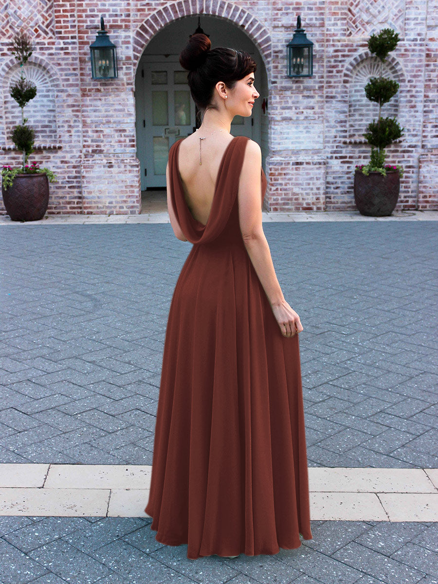 Brown Chiffon Bridesmaid Dresses