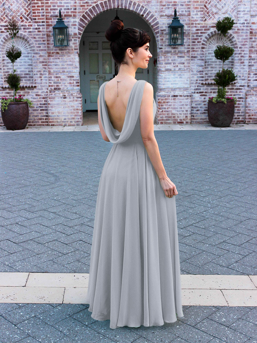 Cowl Neck Chiffon Dress