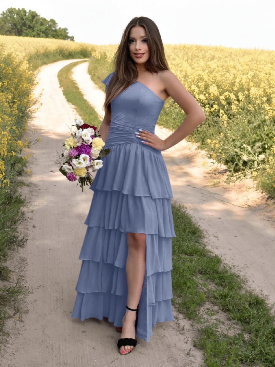 Stormy blue bridesmaid dress sale