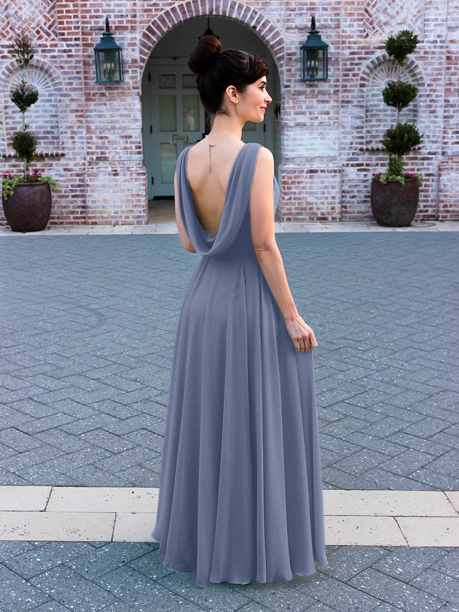 Cowl Back Bridesmaid Dress