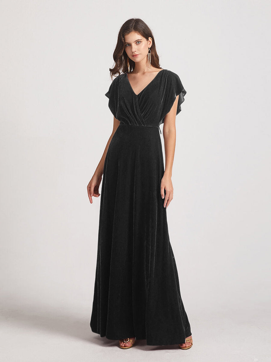 Black Velvet Bridesmaid Dresses