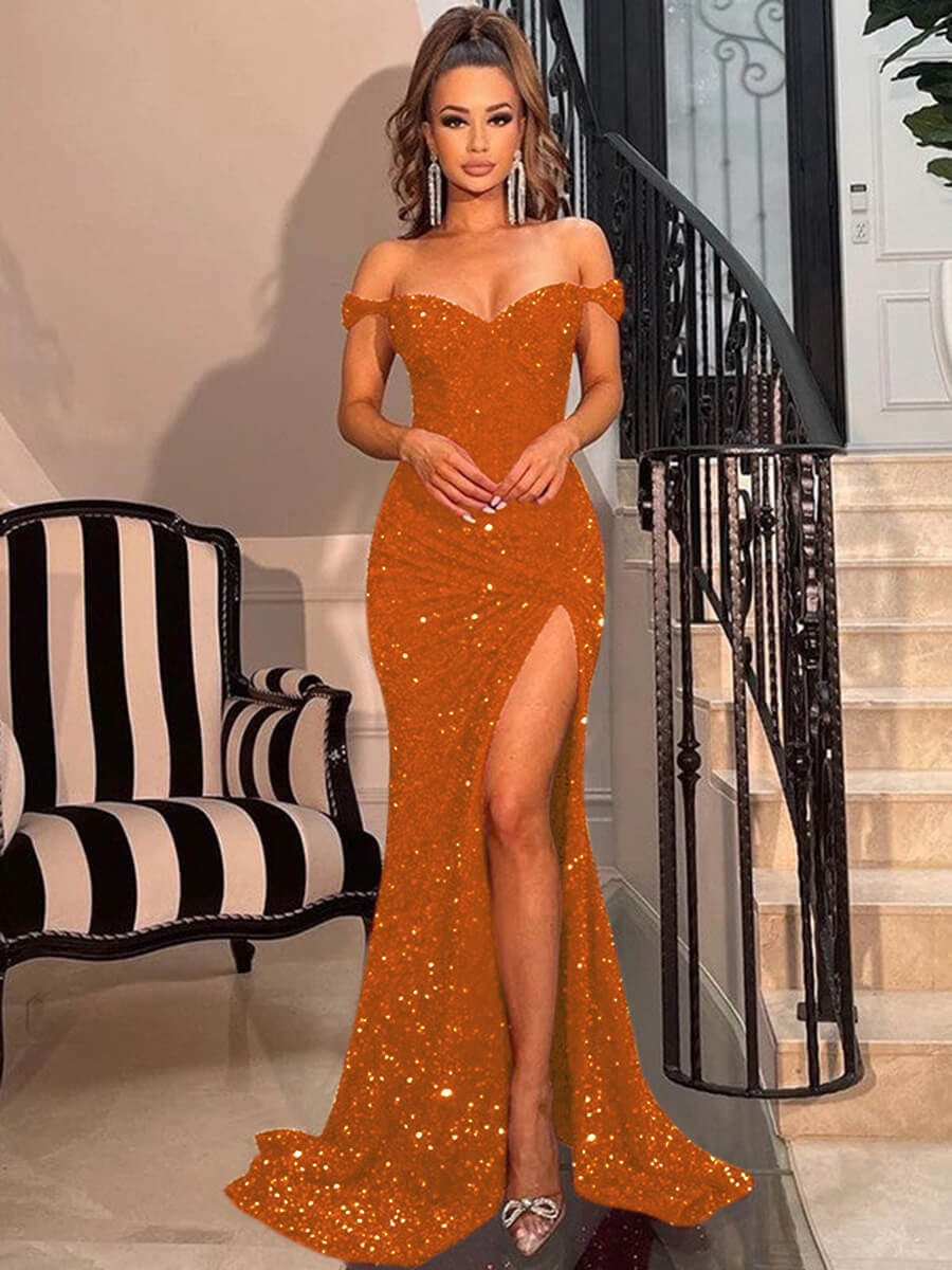 Dark Orange Prom Dress