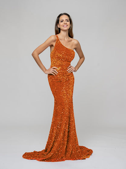 Sequin Open Back Fitted Formal Party Prom Dresses