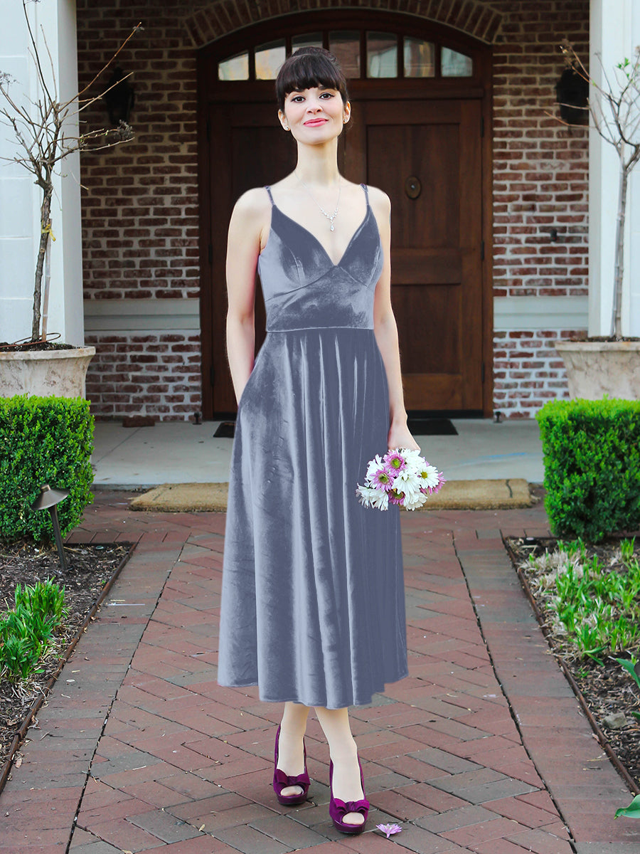 Gray velvet outlet gown