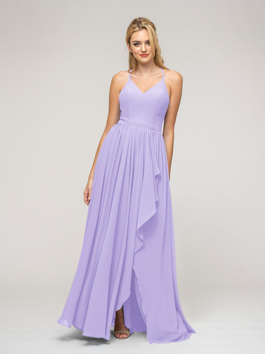 Purple High Low Bridesmaid Dresses