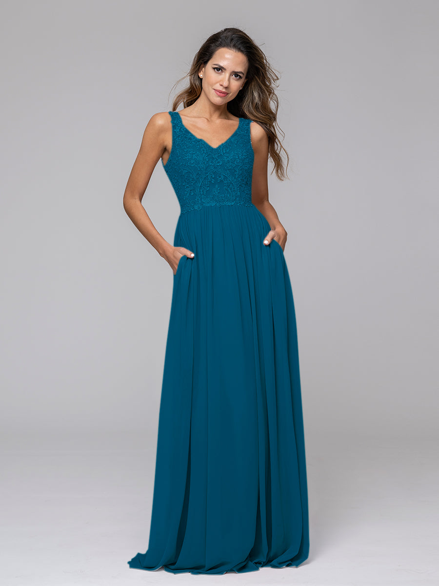 Peacock Colored Bridesmaid Dresses