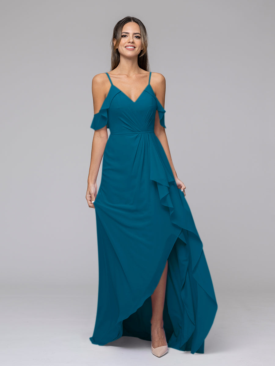 Cold shoulder bridesmaid discount dress