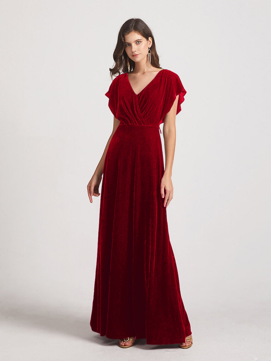 2024 Elegant Solid High Waist Velvet Long Party Dress Autumn Winter Casual  Vintage Maxi Dresses for Women Belt Evening Gowns - AliExpress