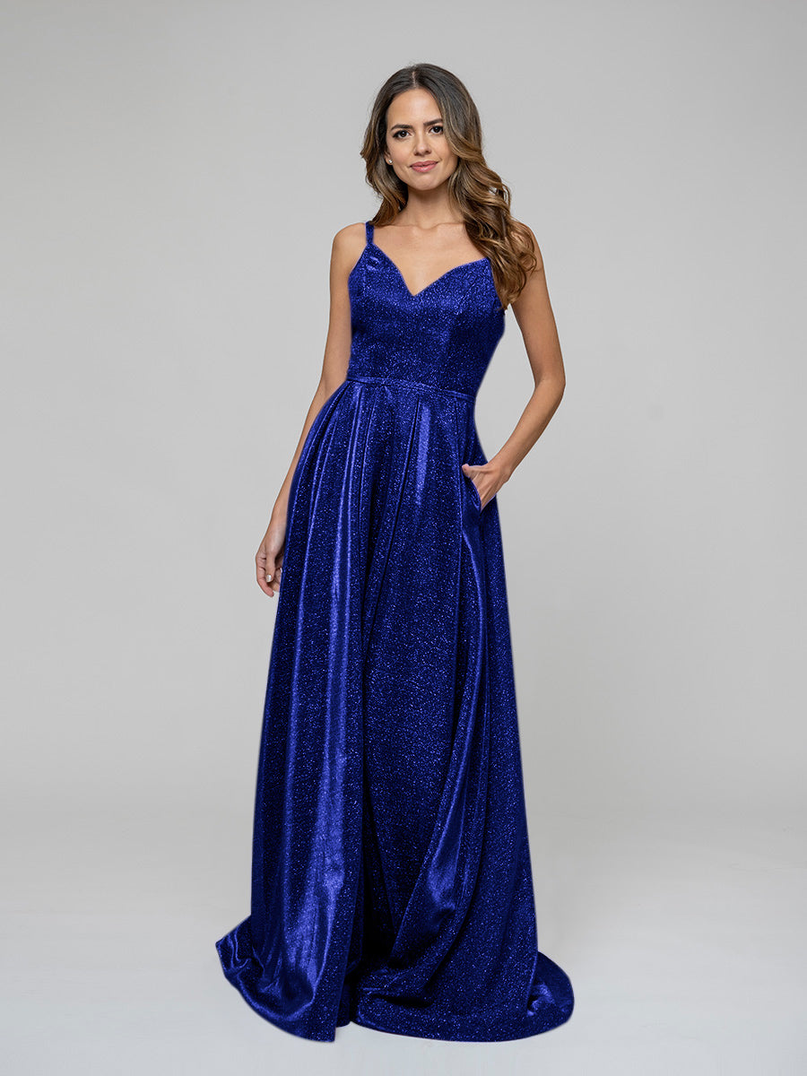 Blue glitter deals metallic dress