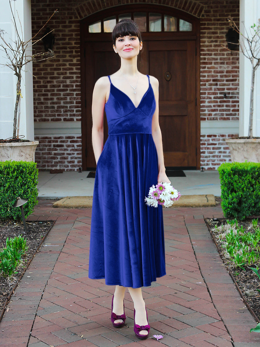 Blue hot sale velvet gown